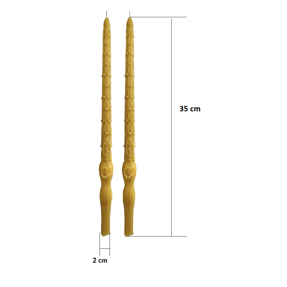 Lumanari de nunta din ceara naturala - set 2 buc