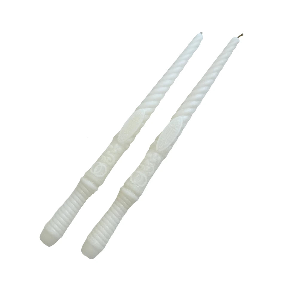 Lumanari de nunta rasucite din parafina - set 2 buc