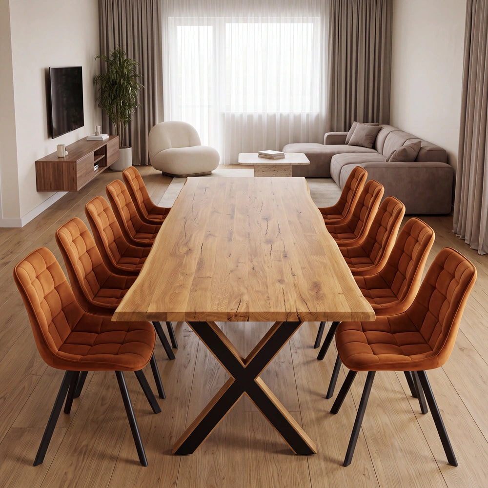 Masa din stejar model rustic - 10 persoane - 220x100x4cm