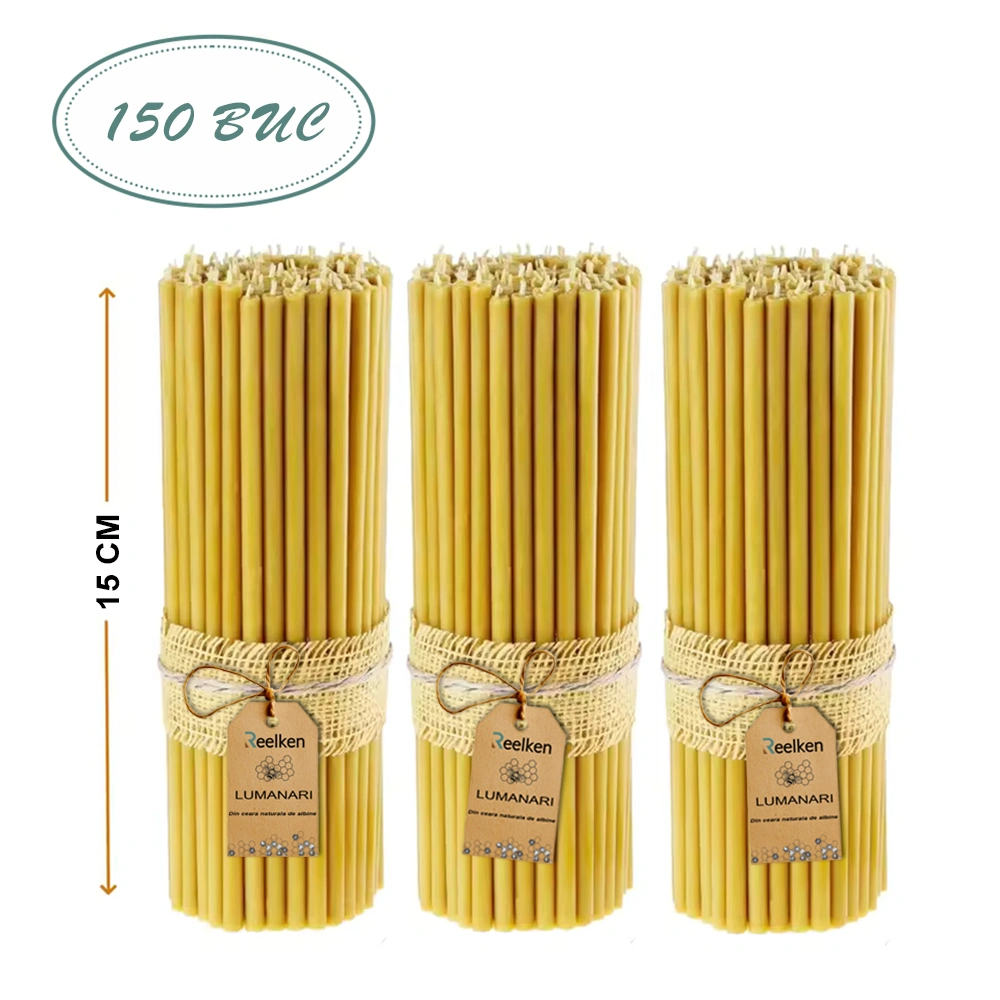 Bougies en cire naturelle 150x5mm