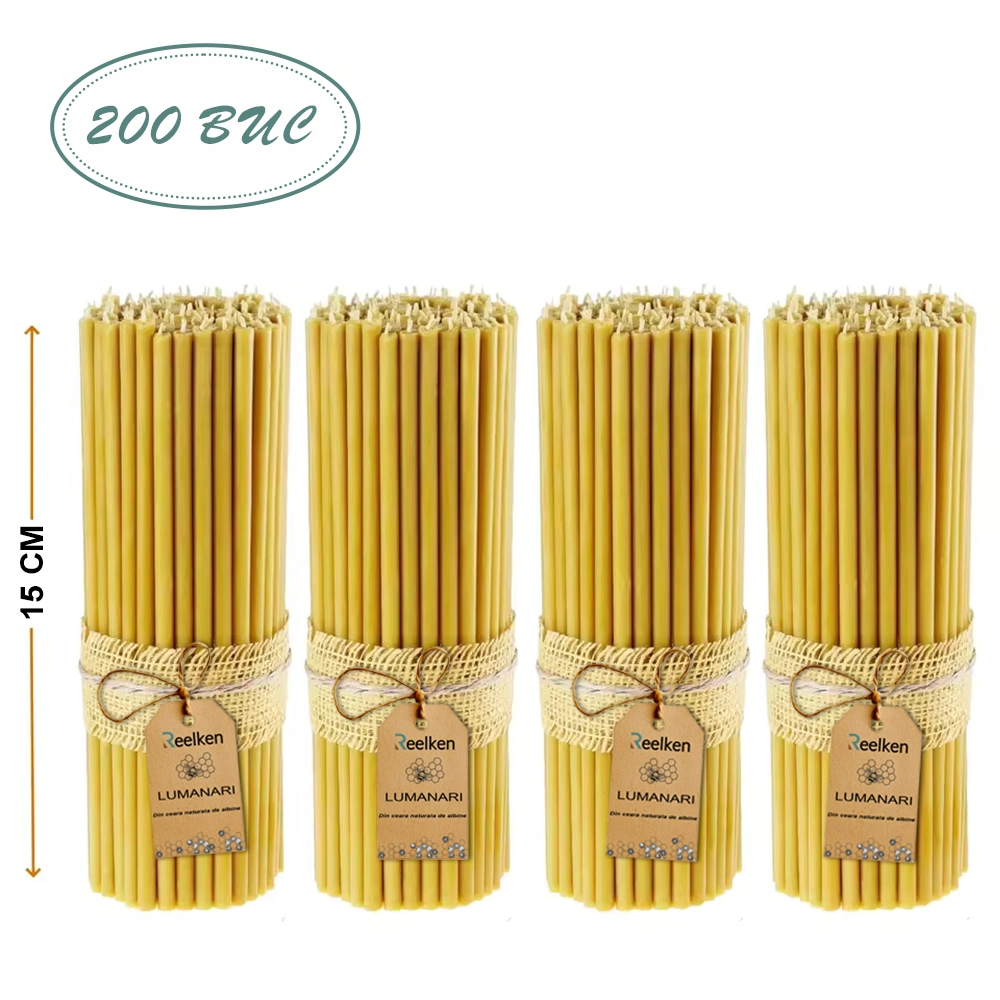 Bougies en cire naturelle 150x5mm