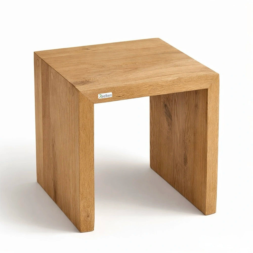 Bancuta din lemn masiv de stejar 60x45x40 cm – margini rustice, finisaj cu ulei natural