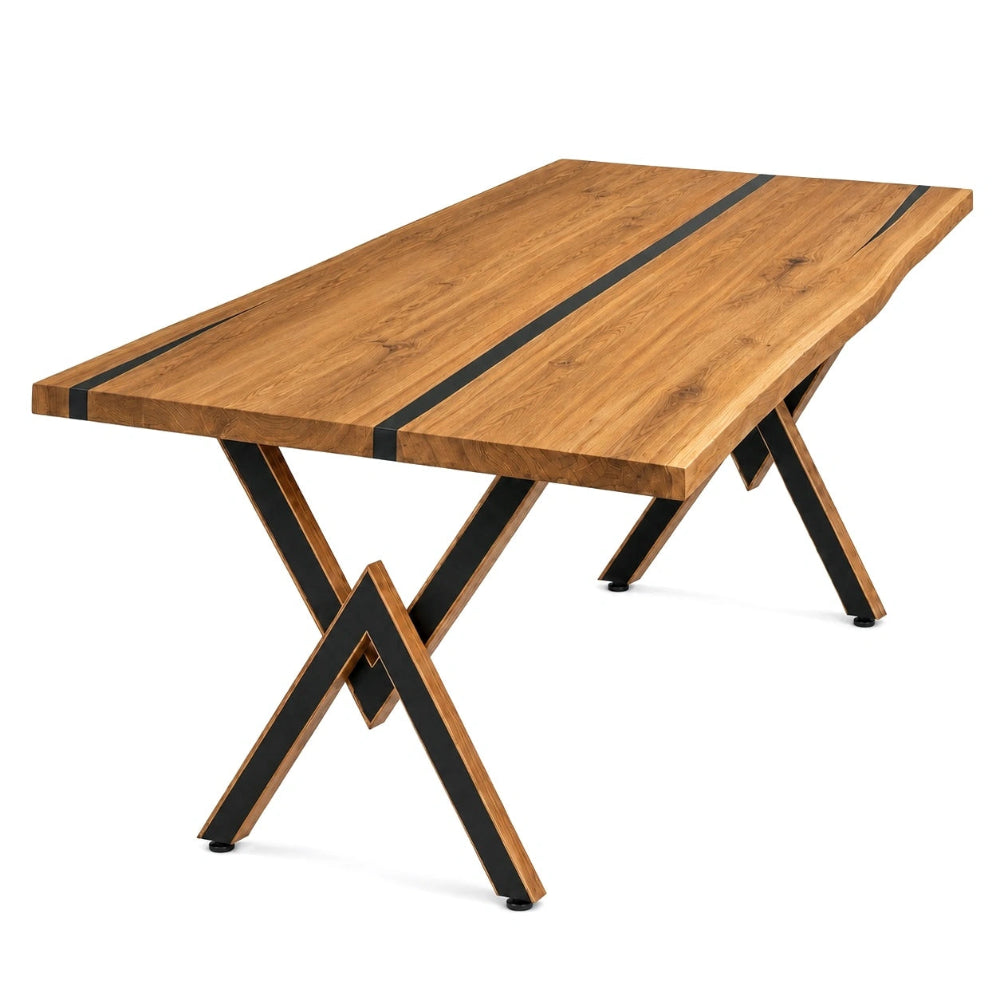 Masa din stejar cu rasina – model rustic pentru 14 persoane - 300x100x4cm