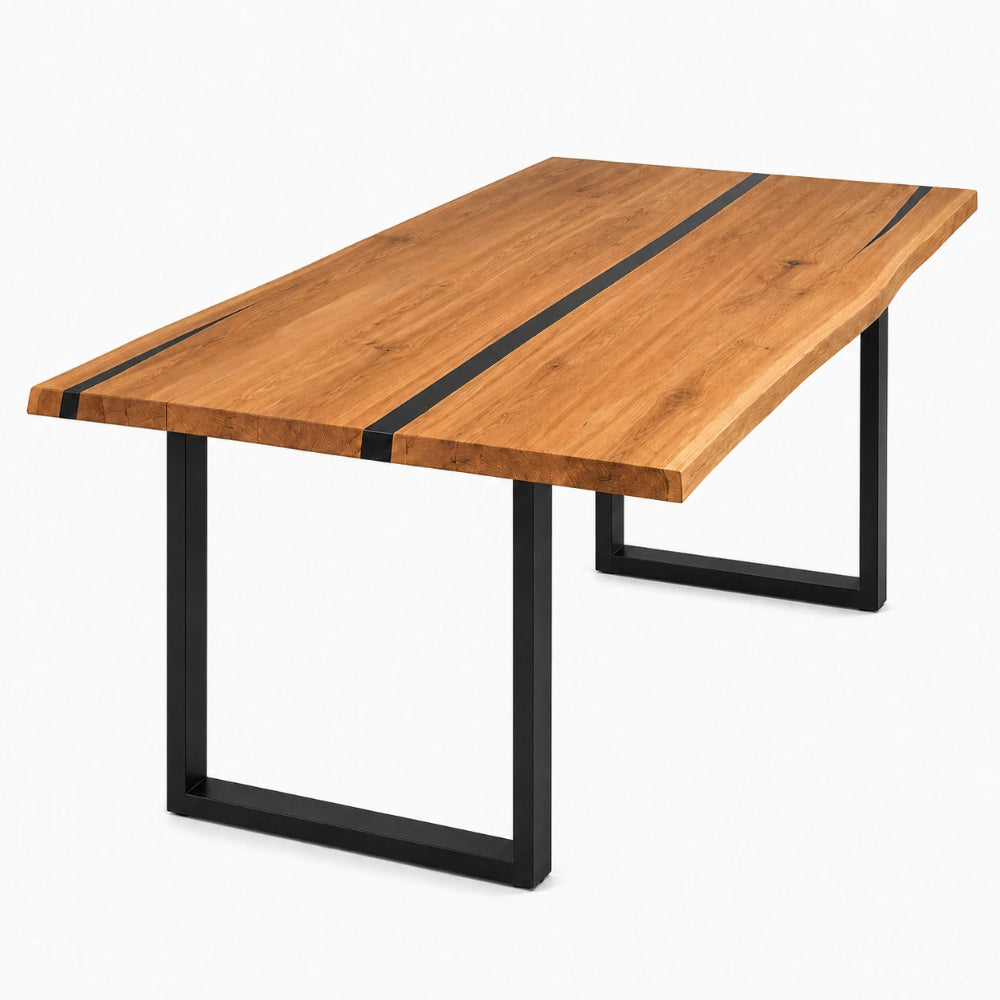 Masa din stejar cu rasina – model rustic pentru 14 persoane - 300x100x4cm