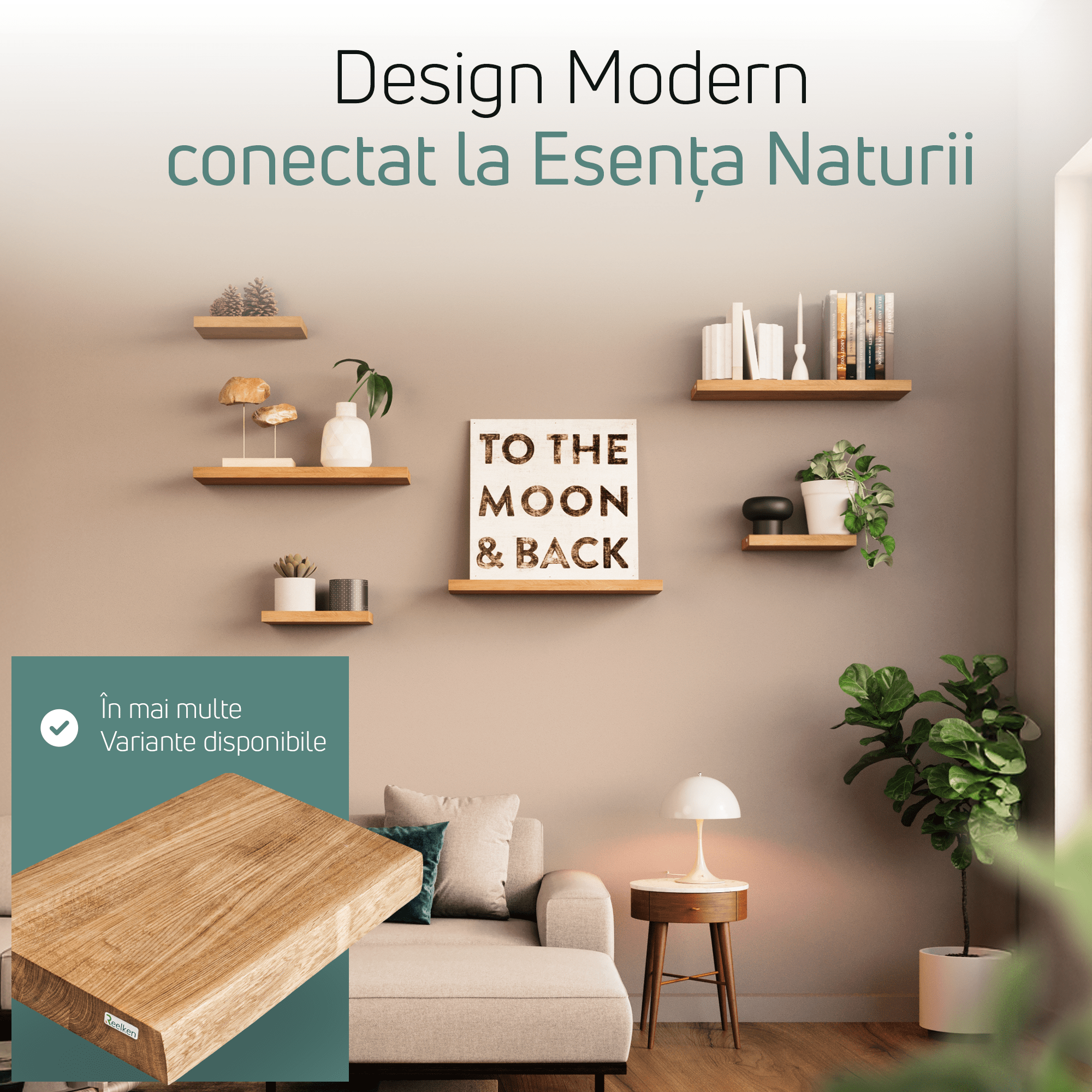 Etagère en bois de chêne massif - bords droits 40x22x4 cm