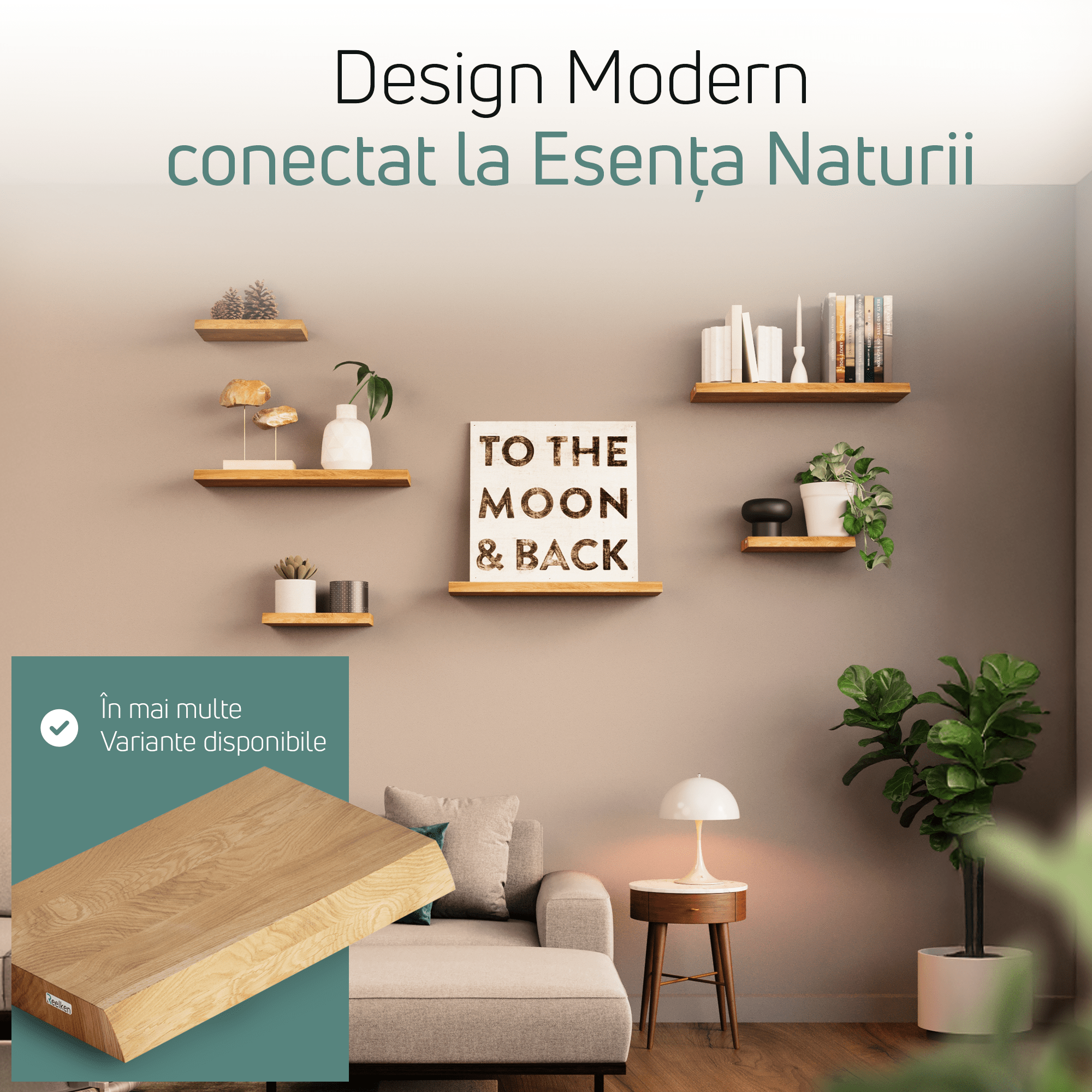 Massivholzregal aus Eiche – natürliche Kanten 100 x 22 x 4 cm