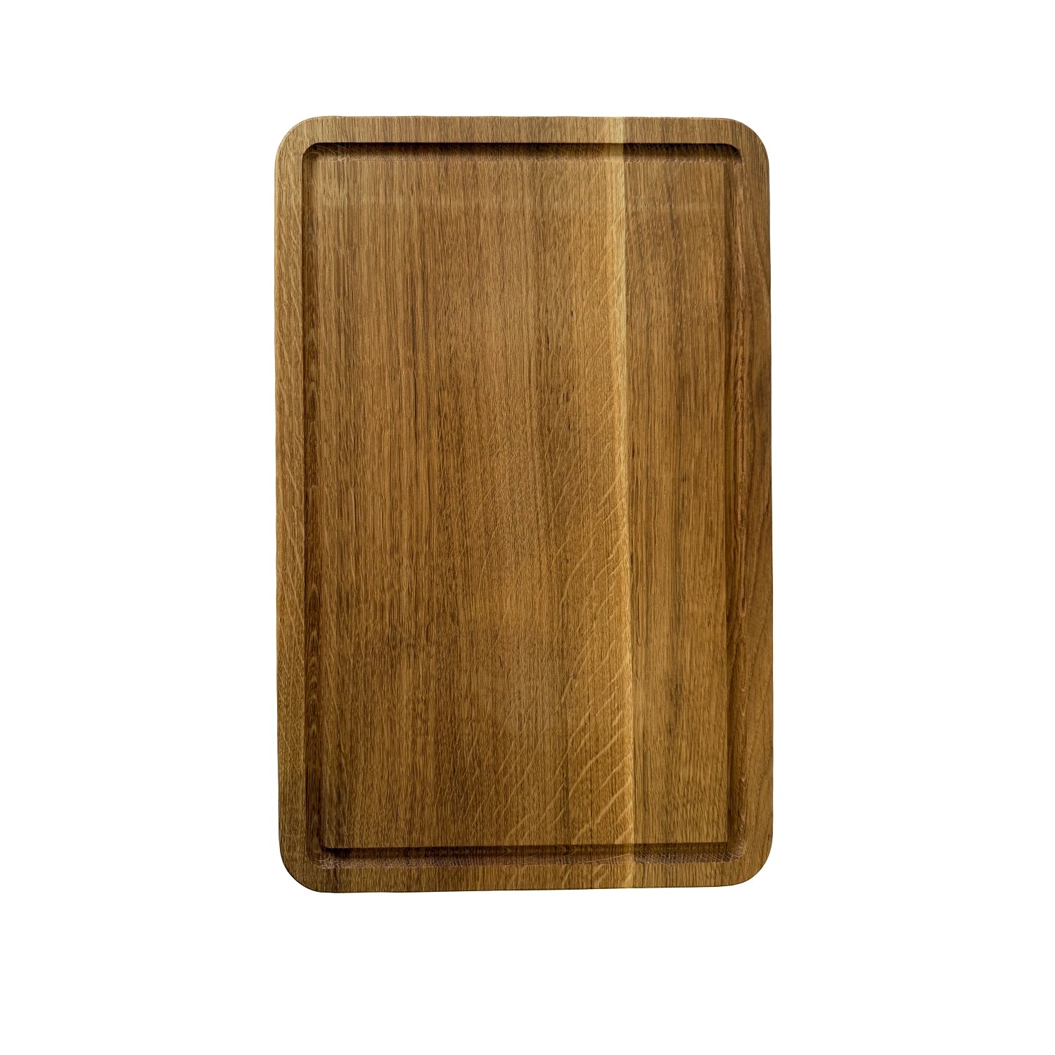 Suport de Lemn de Stejar pentru Servire – Dreptunghiular cu Canale pentru Lichide