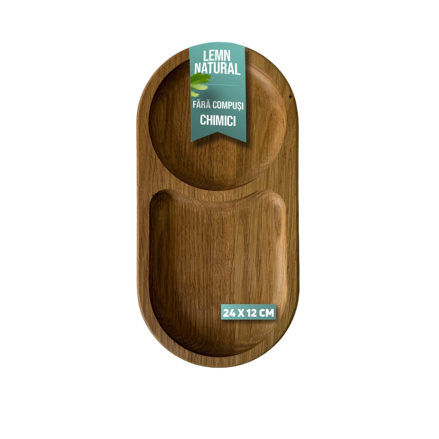 Suport din lemn de stejar 24x12 cm – pentru cafea, desert sau mic dejun