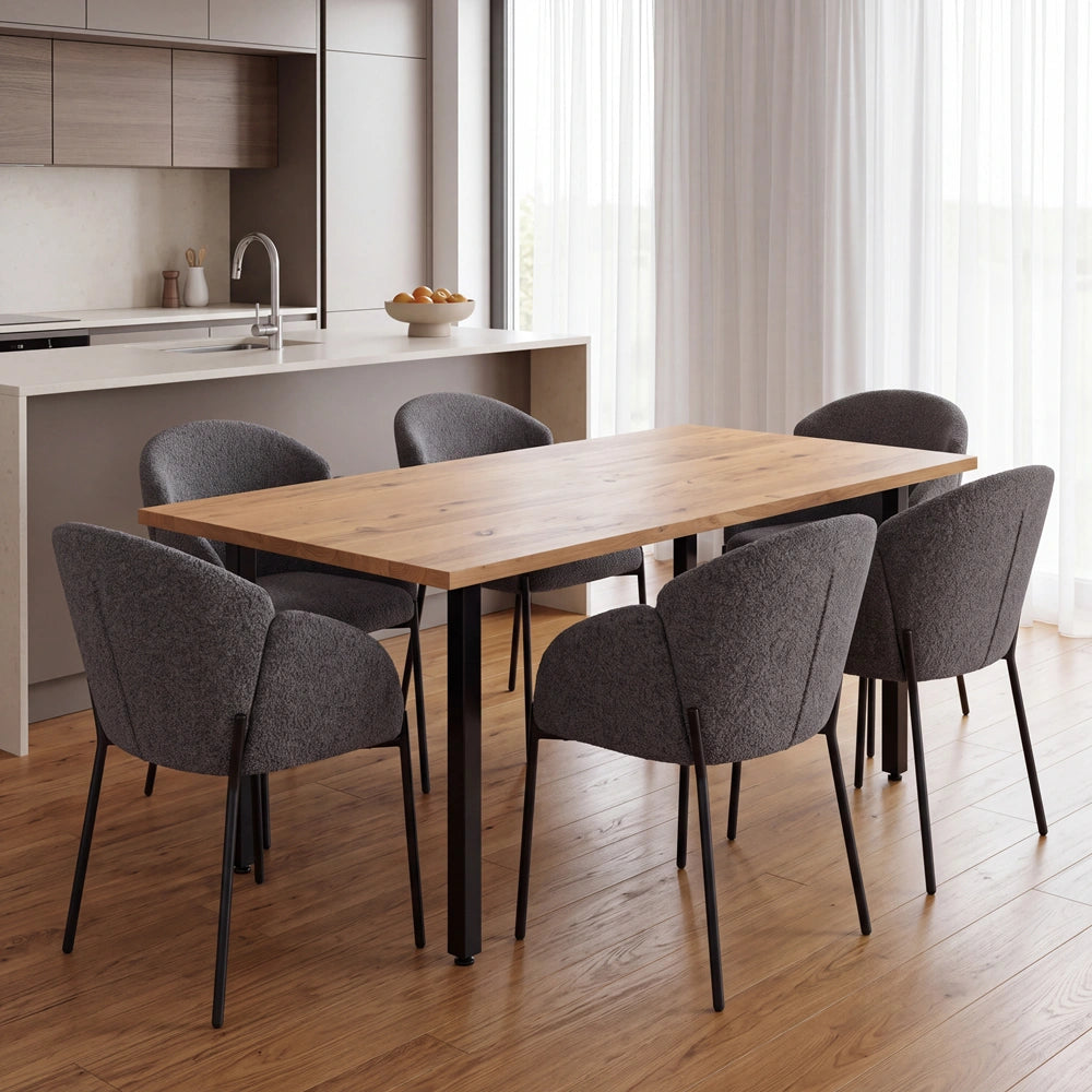 Masa din stejar model clasic - 6 persoane - 160x80x2,6cm