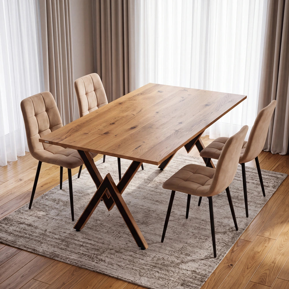 Masa din stejar model clasic - 4 persone -120x70x2,6cm