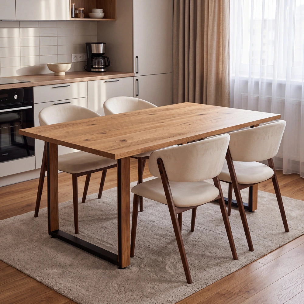 Masa din stejar model clasic - 4 persone -120x70x2,6cm