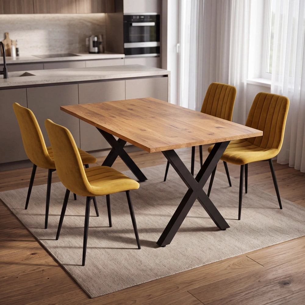 Masa din stejar model clasic - 4 persoane - 140x80x2,6cm