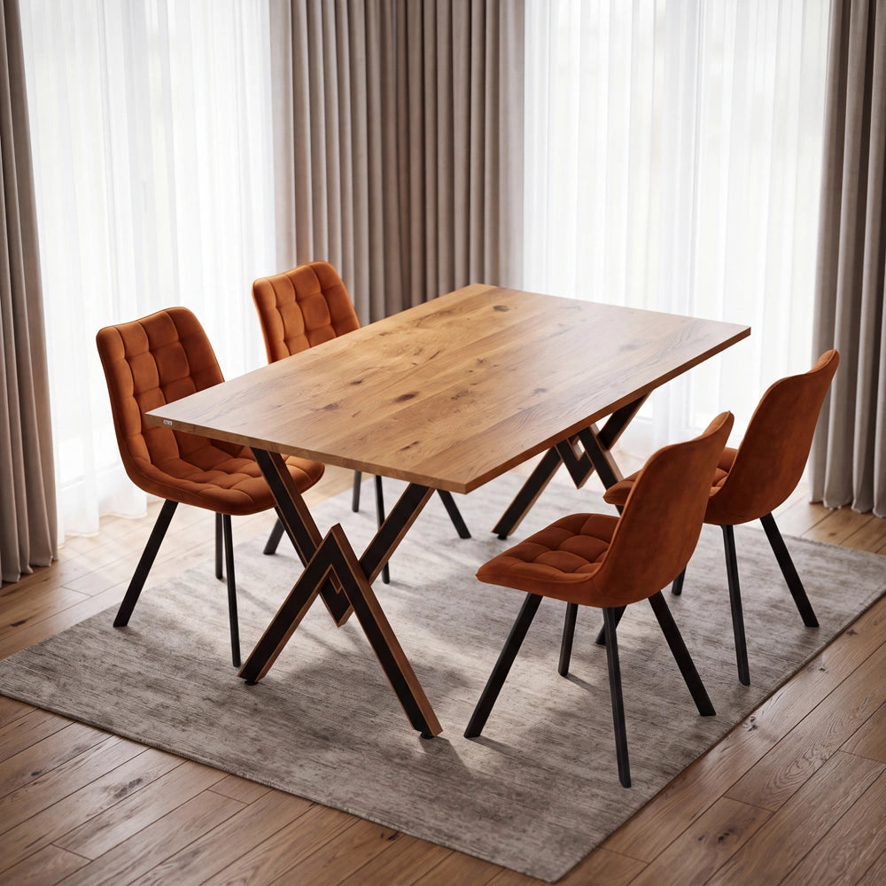 Masa din stejar model clasic - 4 persone -120x70x2,6cm