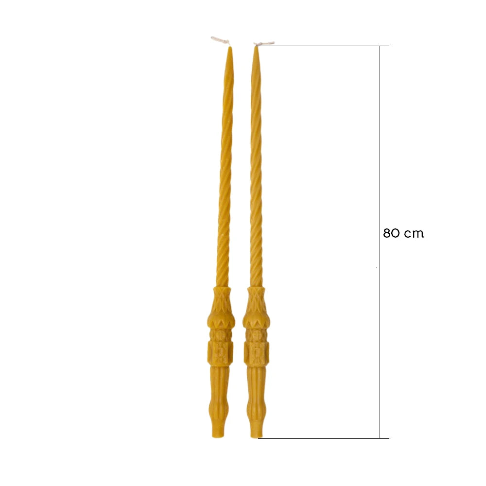 Lumanare Botez - cu Arhanghel Mihail Ceara Naturala 60 cm