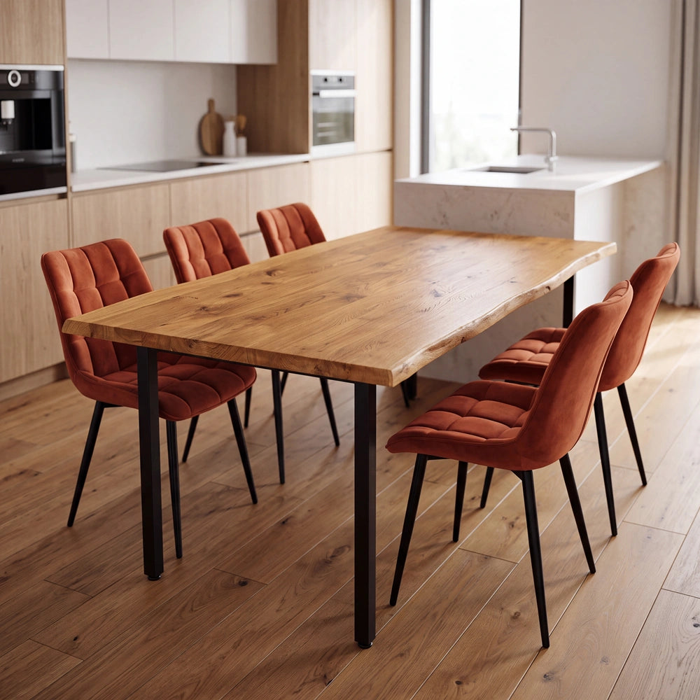 Masa din stejar model rustic - 6 persoane - 180x85x4 cm
