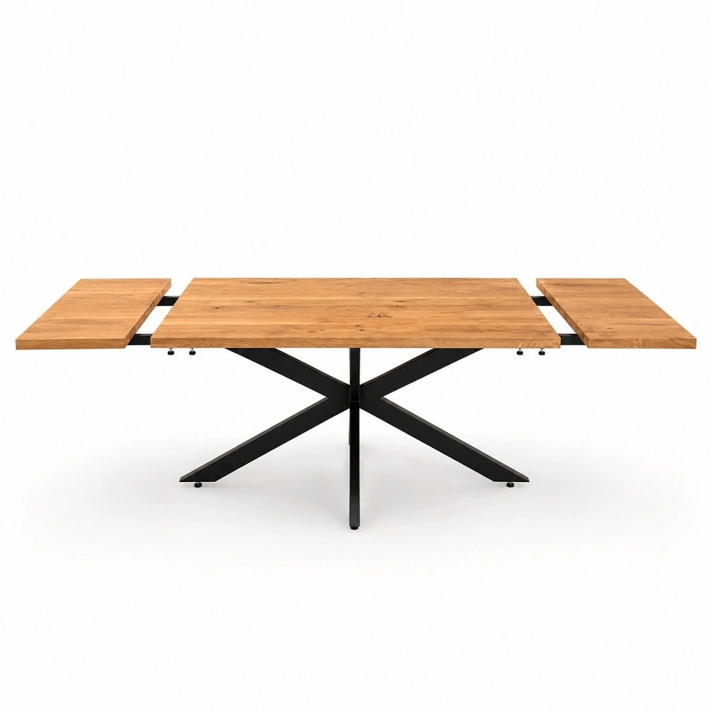 Masa extensibila din lemn masiv de stejar 160 x 80 x 4 cm, extensibila pana la 240 x 80 x 4 cm