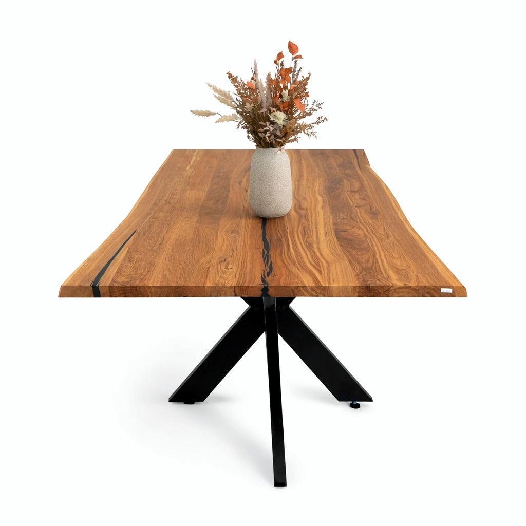 Masa din stejar cu rasina – model rustic pentru 10 persoane – 220x100x4 cm