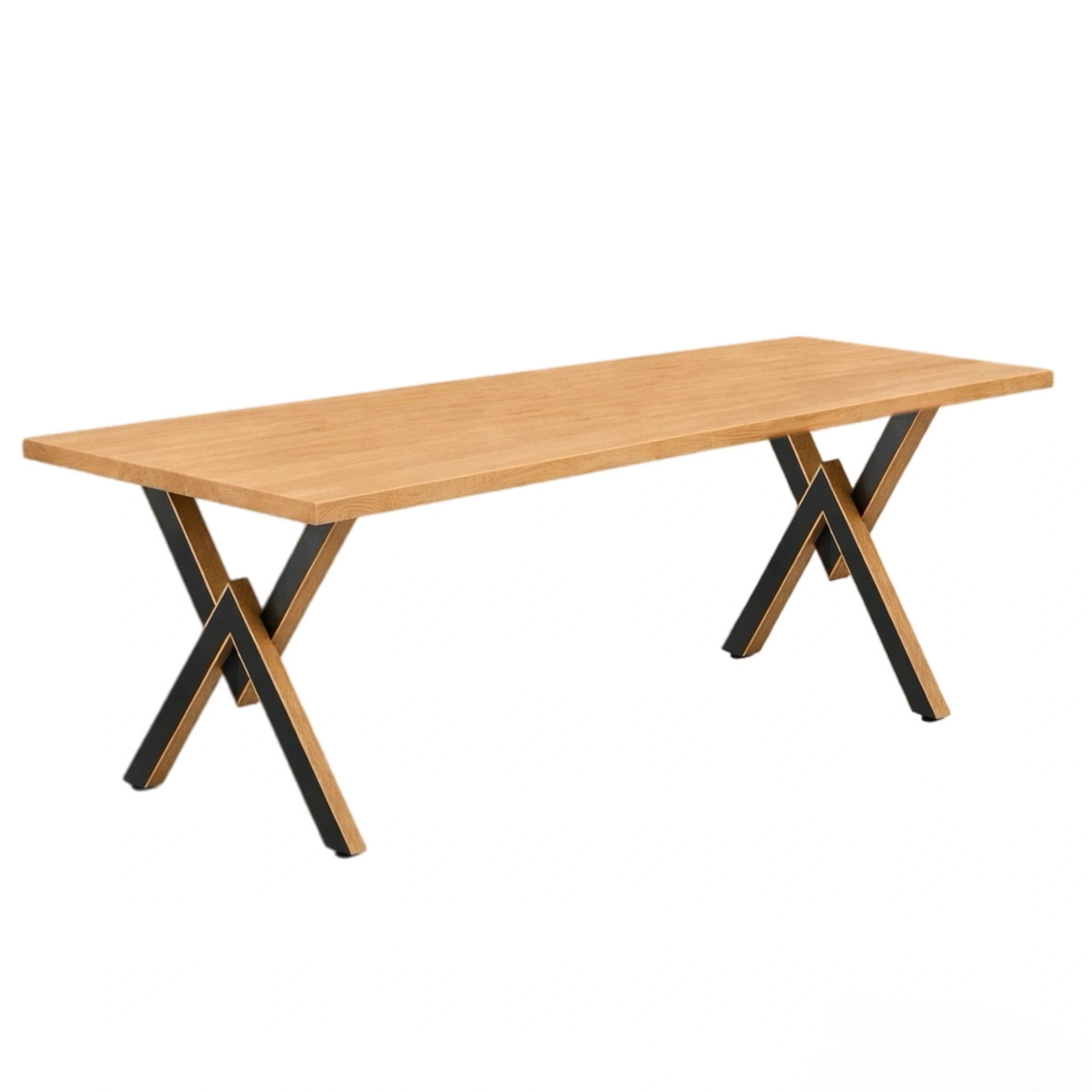 Stół drewniany z litego dębu 220×100 cm – Klasyczny stół do jadalni dla 10 osób | Reelken