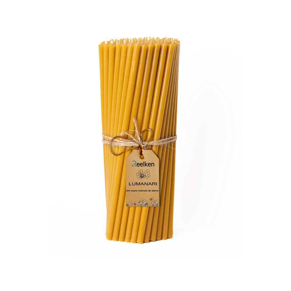 Candele pasquali in cera naturale - 350x15 mm