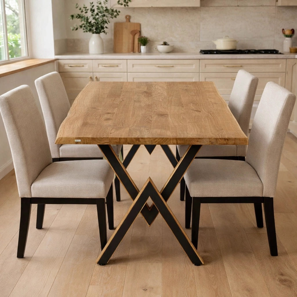 Masa din stejar model rustic - 4 persoane -120x70x4