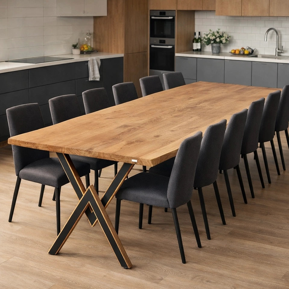 Masa din stejar model rustic - 12 persoane -260x100x4cm