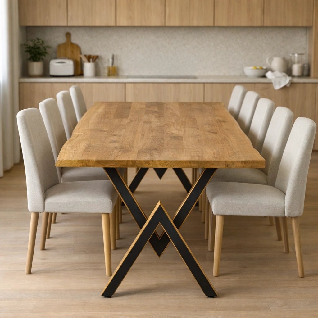 Masa din stejar model rustic - 8 persoane -200x100x4cm