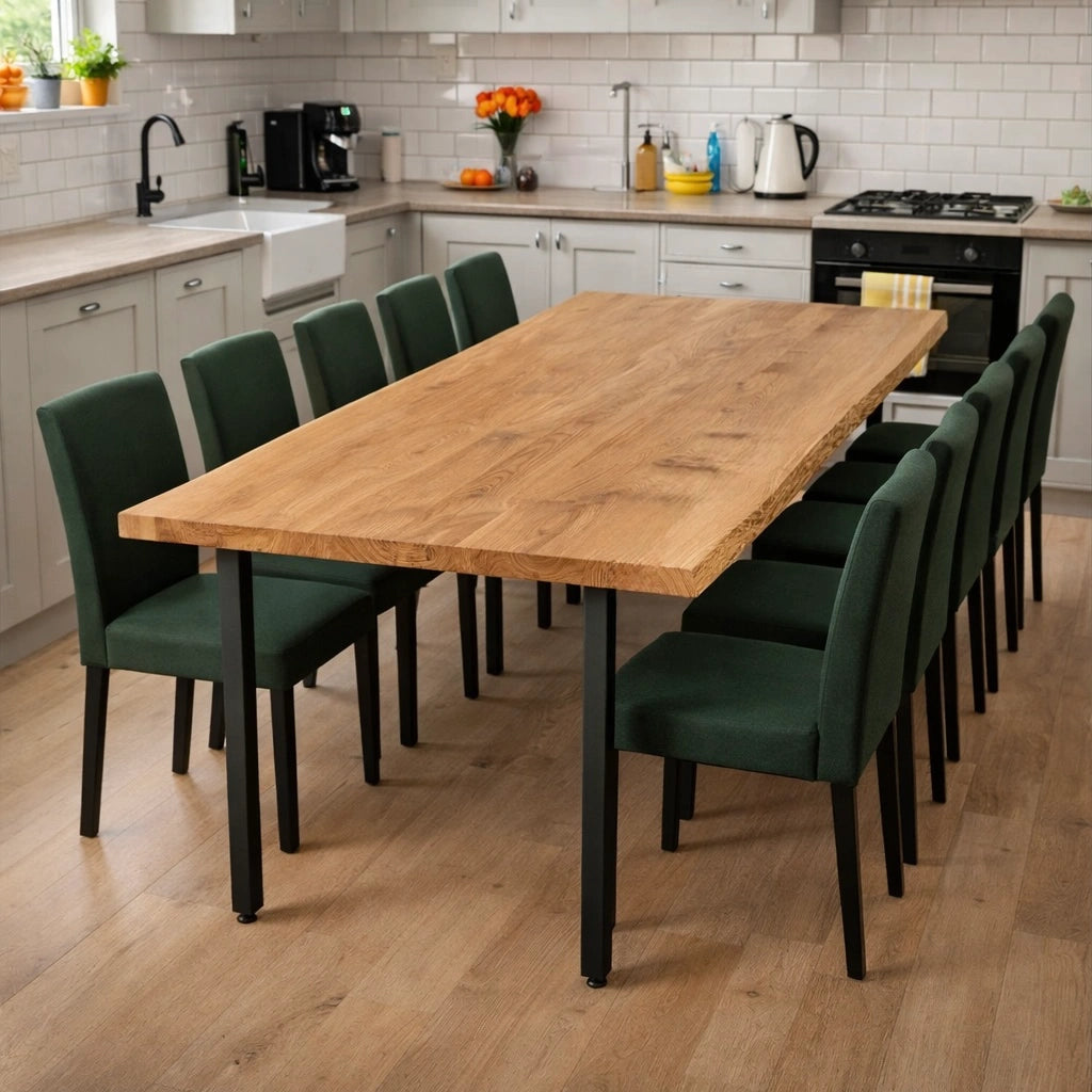 Stół drewniany z litego dębu 240×100 cm – Stół do jadalni dla 10 osób | Reelken