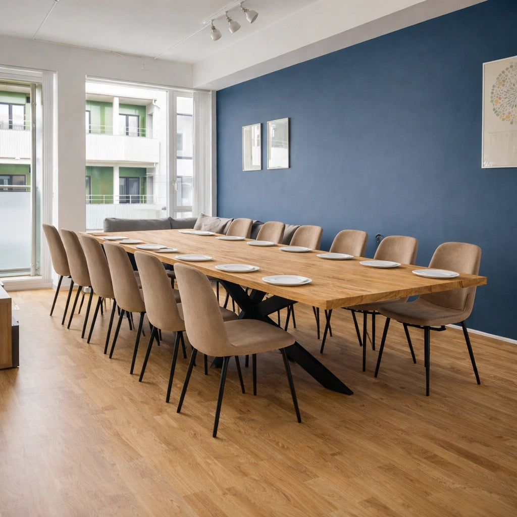 Stół z litego dębu klasyczny 260×100 cm – Stół do jadalni dla 12 osób | Reelken