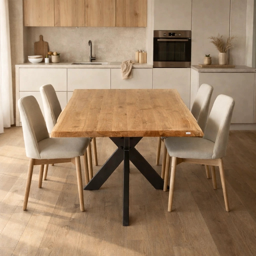 Masa din stejar model rustic - 4 persoane -120x70x4
