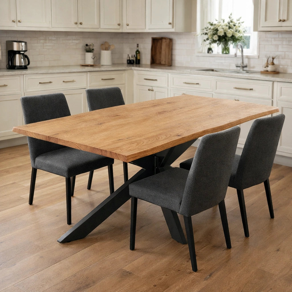 Masa din stejar model rustic - 4 persoane -120x70x4