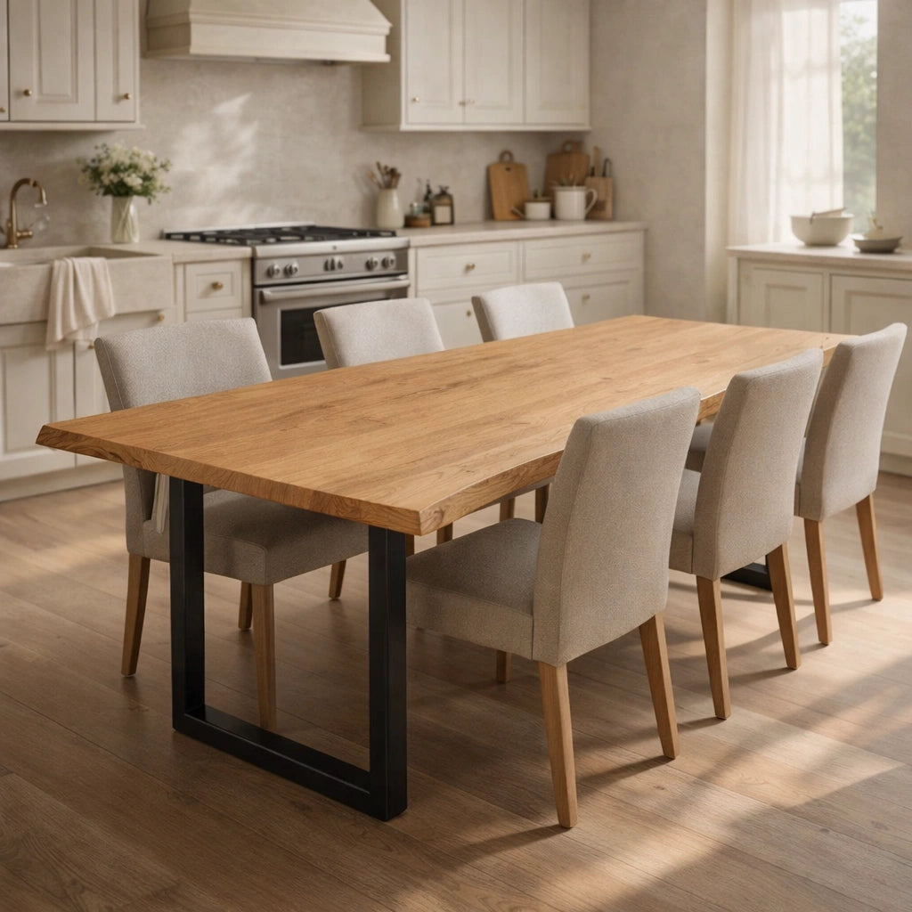 Masa din stejar model rustic - 6 persoane -180x85x4