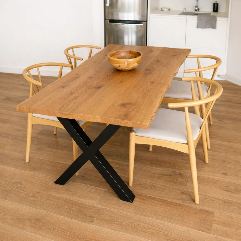 Masa din stejar model rustic - 4 persoane -120x70x4