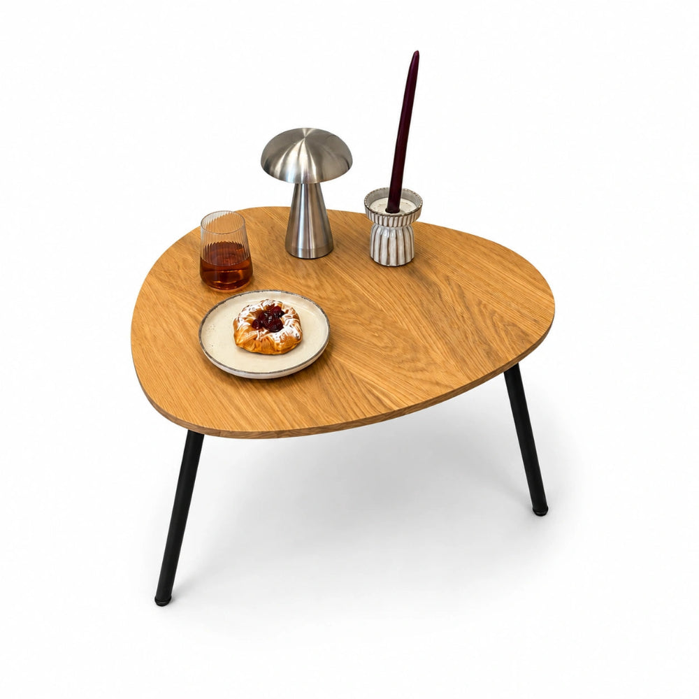 Masuta ovala de cafea din stejar masiv – 48x50x2,6 cm