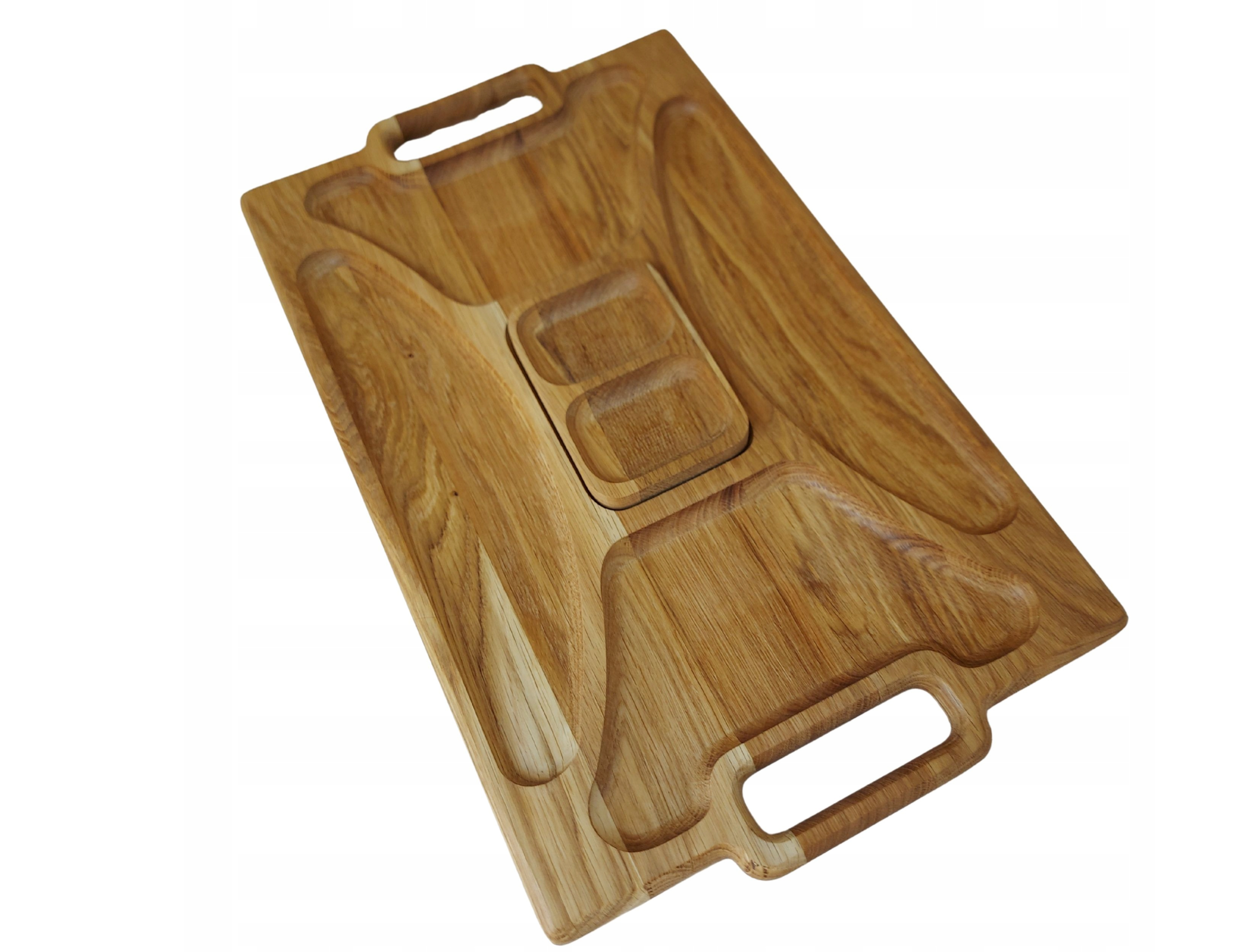 Taca do serwowania z drewna z pojemnikiem na sosy | Reelken