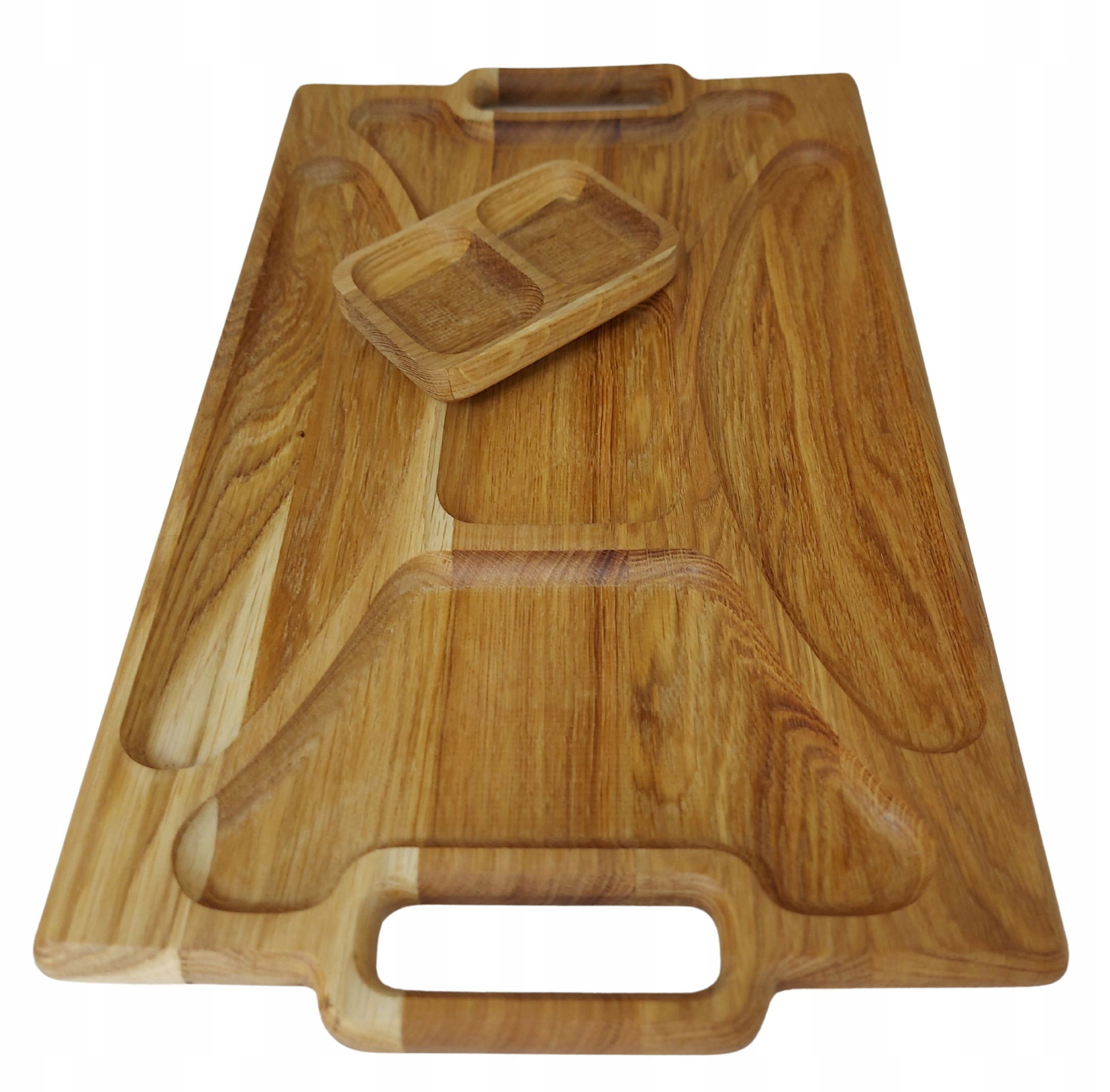 Taca do serwowania z drewna z pojemnikiem na sosy | Reelken