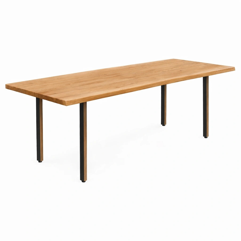 Stół drewniany z litego dębu 200×100 cm – Rustykalny stół do jadalni dla 8 osób | Reelken