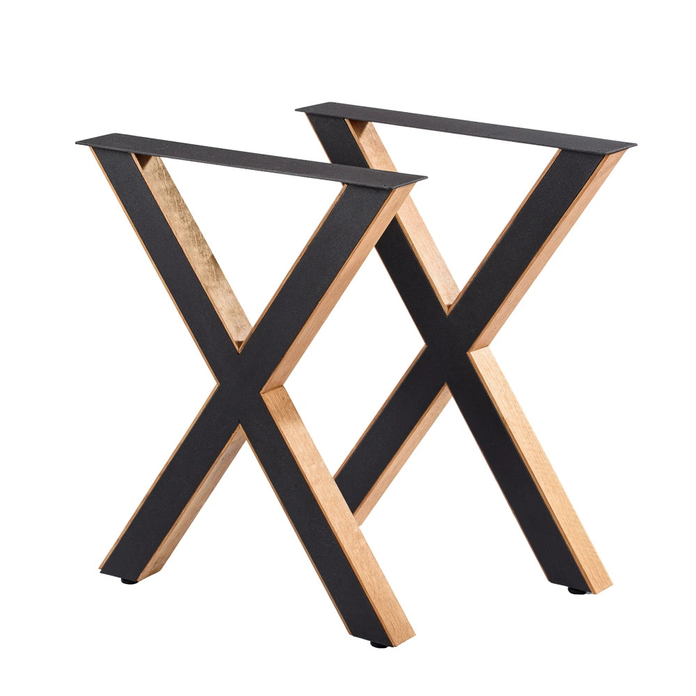 Fém asztallábak tölgyfával