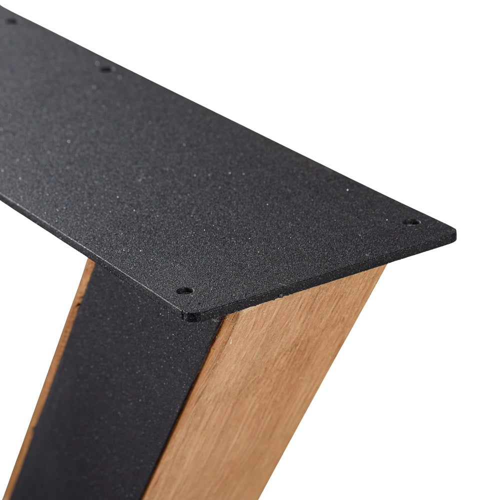 Fém asztallábak tölgyfával