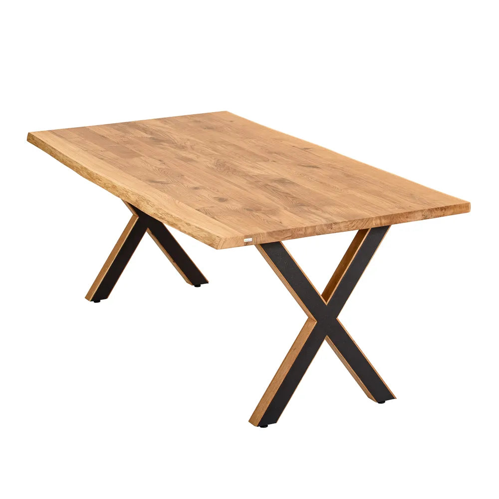 Fém asztallábak tölgyfával