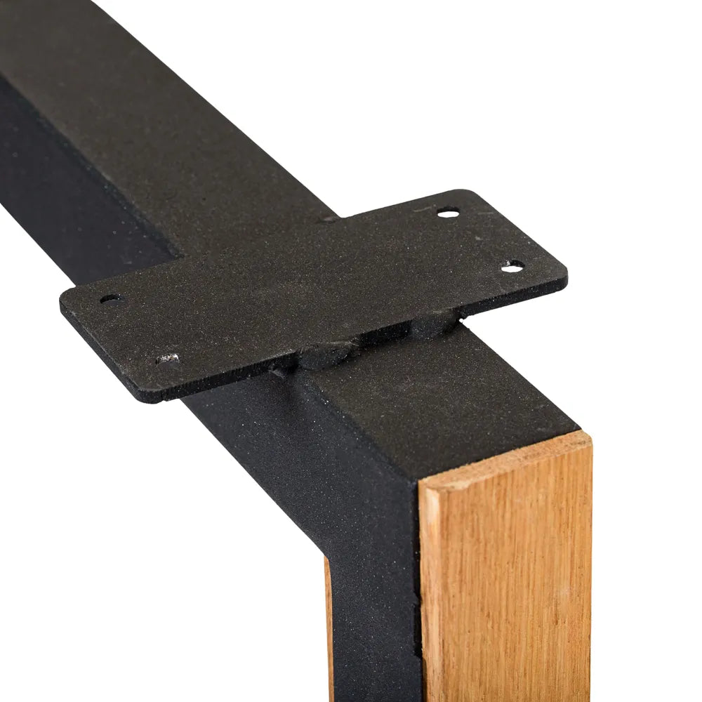 Picioare de Masa Metalice cu Lemn de Stejar - P