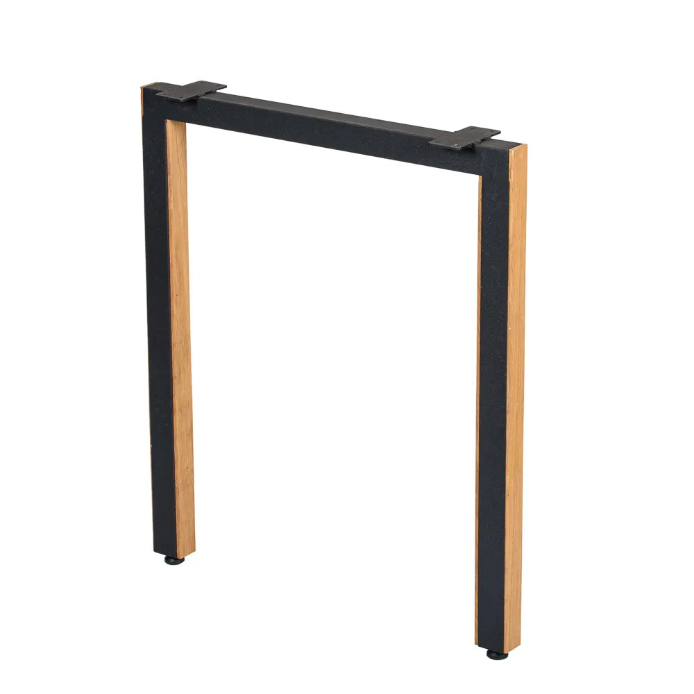 Patas de mesa de metal con madera de roble
