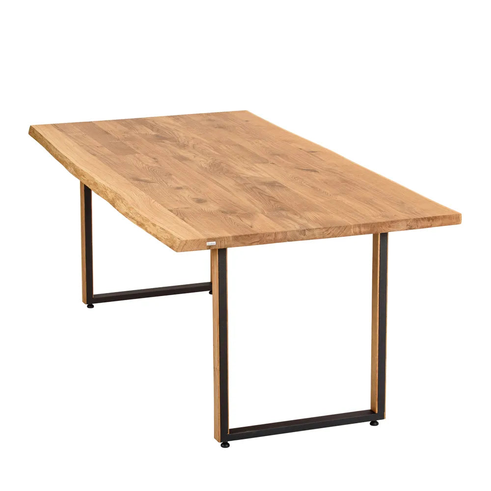 Fém asztallábak tölgyfával