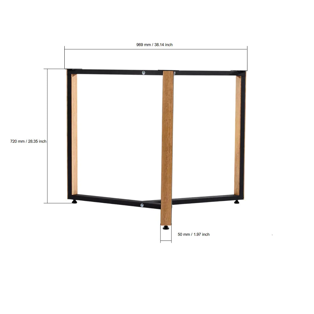 Fém asztallábak tölgyfával
