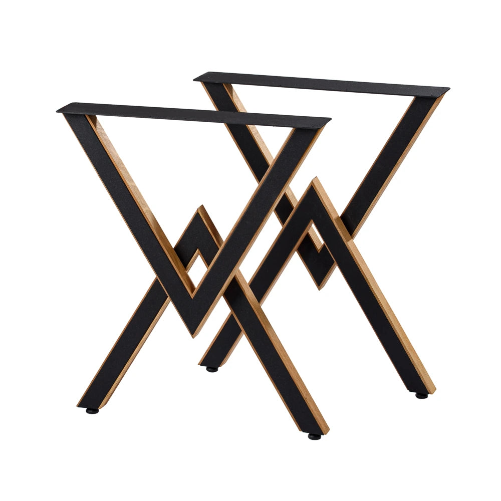 Fém asztallábak tölgyfával