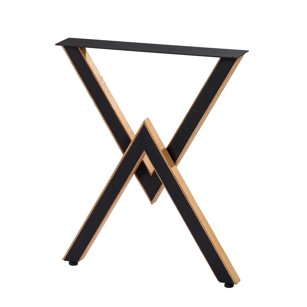 Fém asztallábak tölgyfával