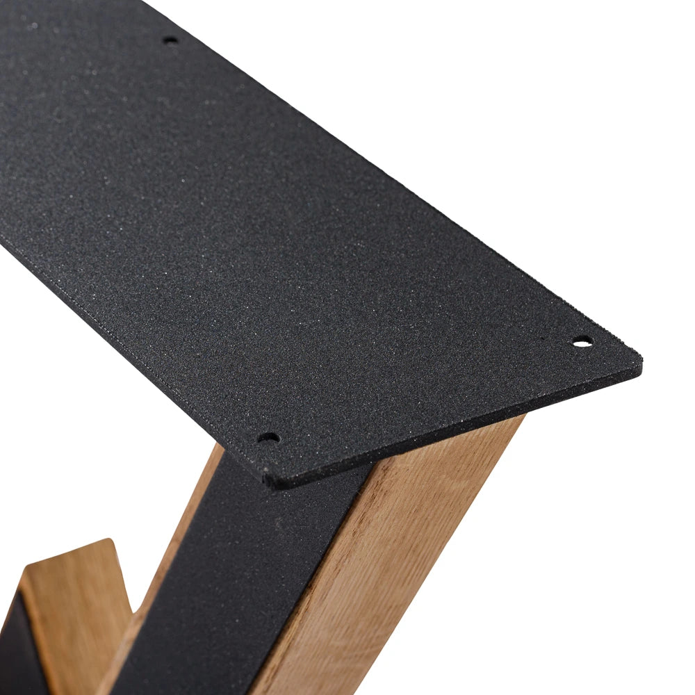 Picioare de Masa Metalice cu Lemn de Stejar - A7