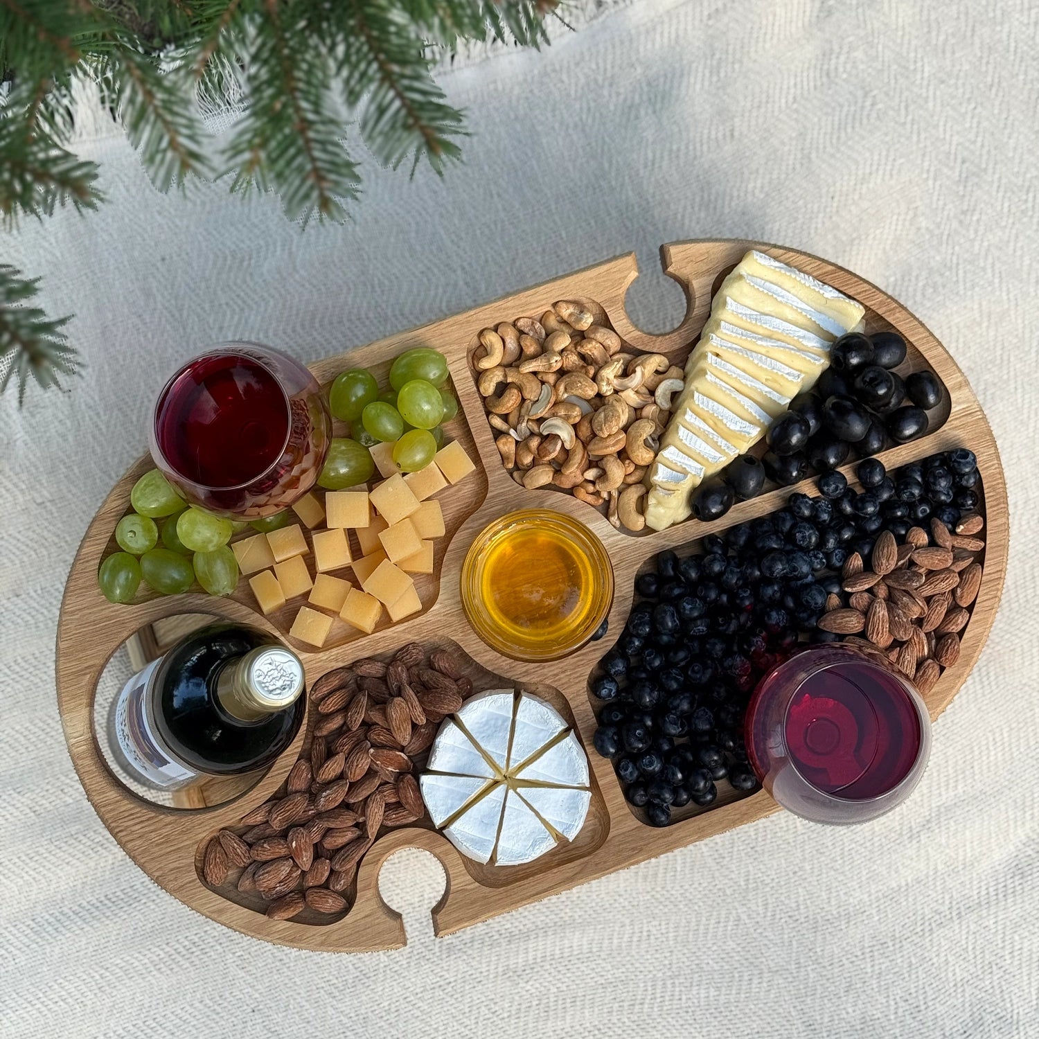 Platou rustic din lemn de stejar 50x30 cm pentru picnic și mese în familie - Reelken