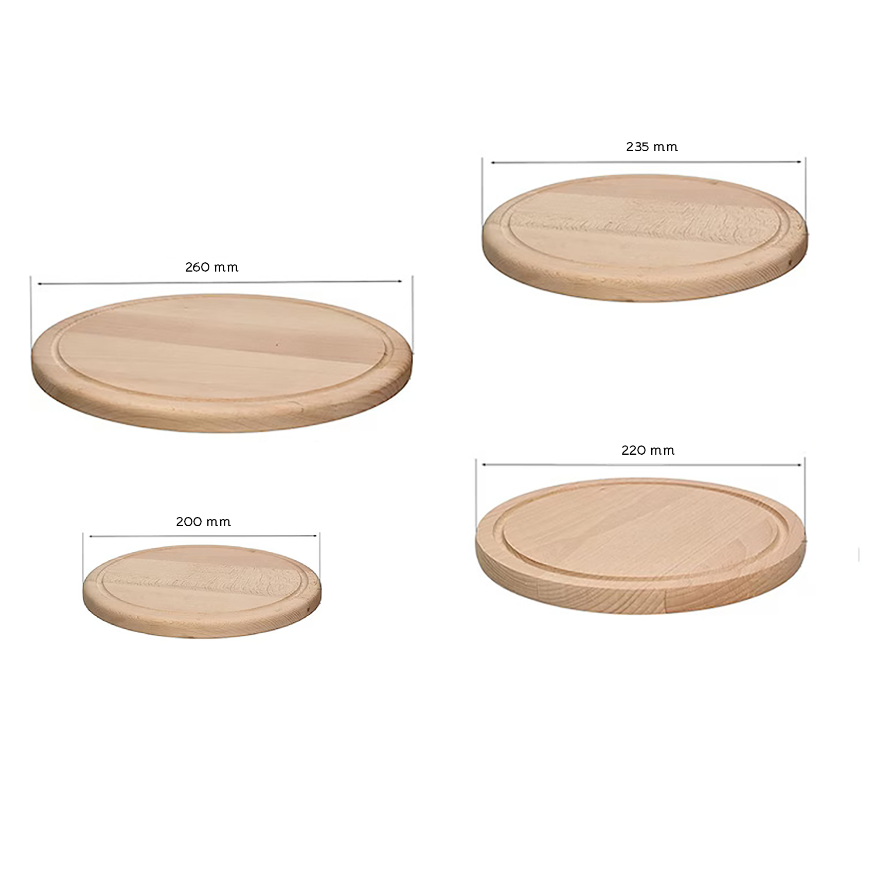 Set 4 platouri servire dimensiuni diferite