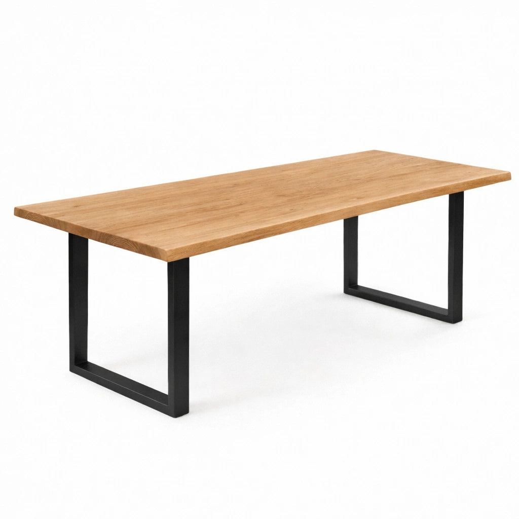 Stół drewniany z litego dębu 200×100 cm – Rustykalny stół do jadalni dla 8 osób | Reelken