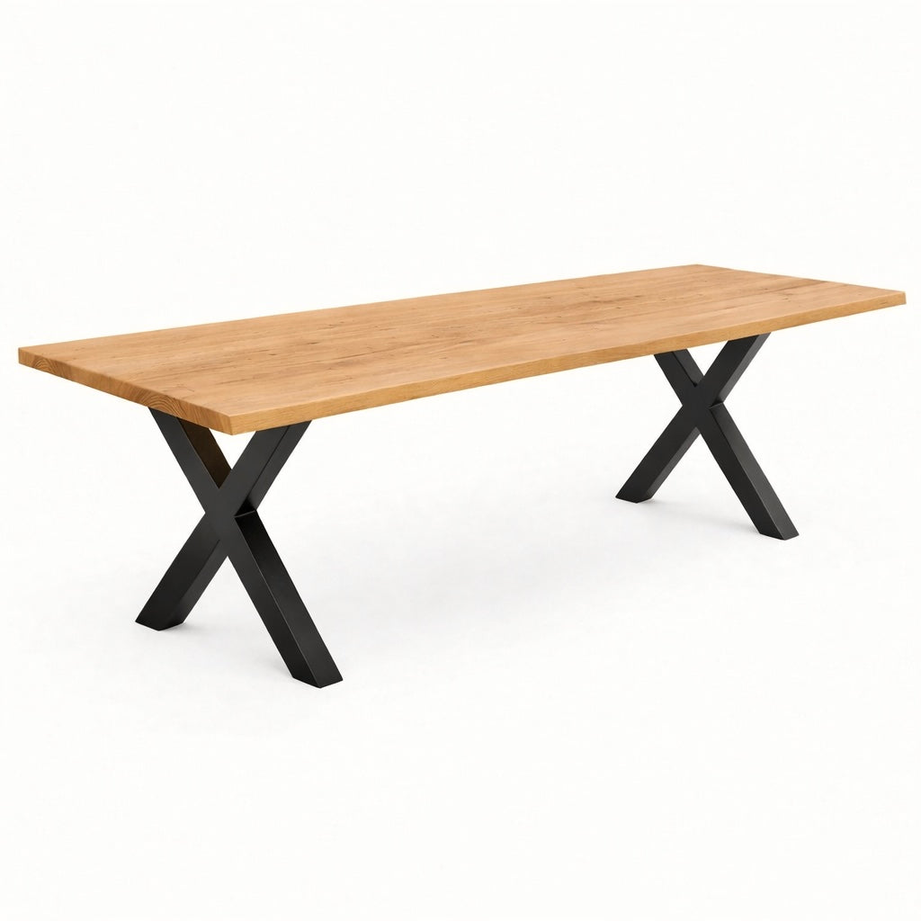 Stół drewniany z litego dębu 280×100 cm – Rustykalny stół do jadalni dla 14 osób | Reelken